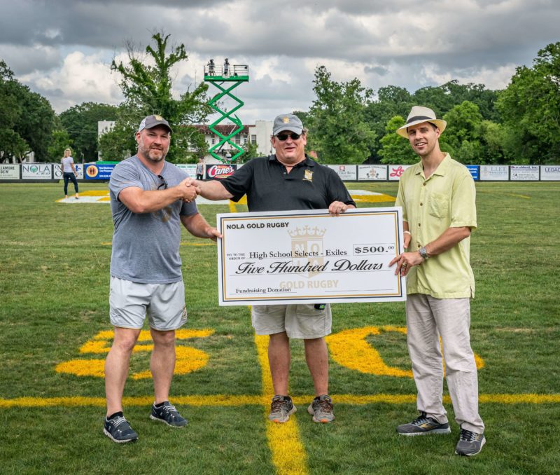 NOLA Gold Rugby Foundation presents check to Louisiana Exiles