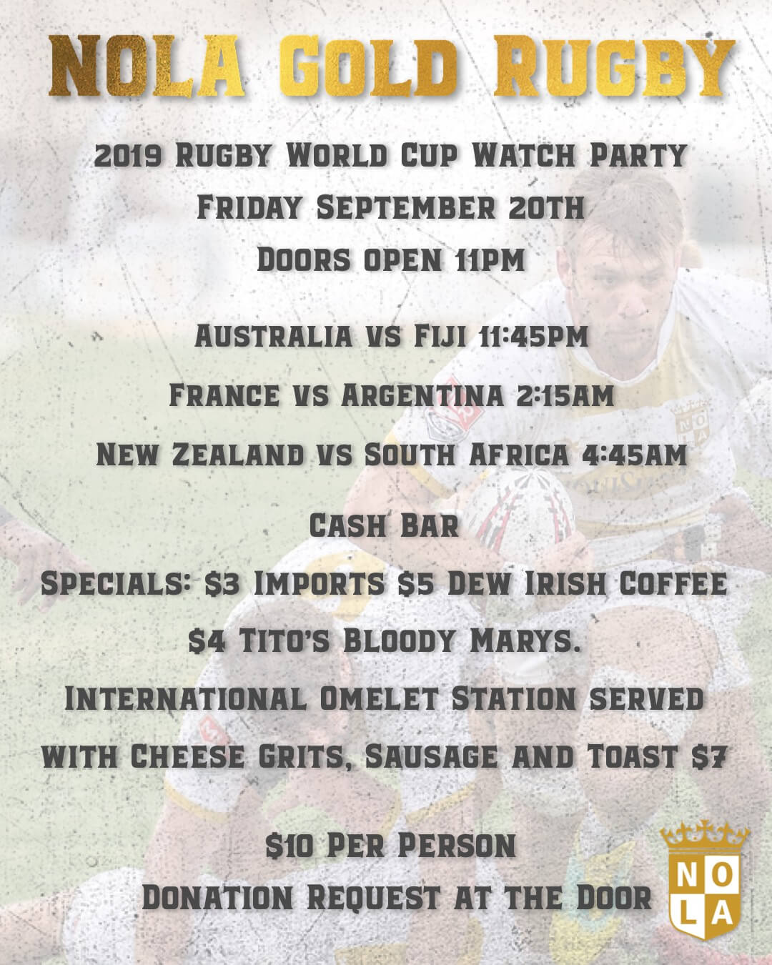 RUGBY World Cup Watch Party