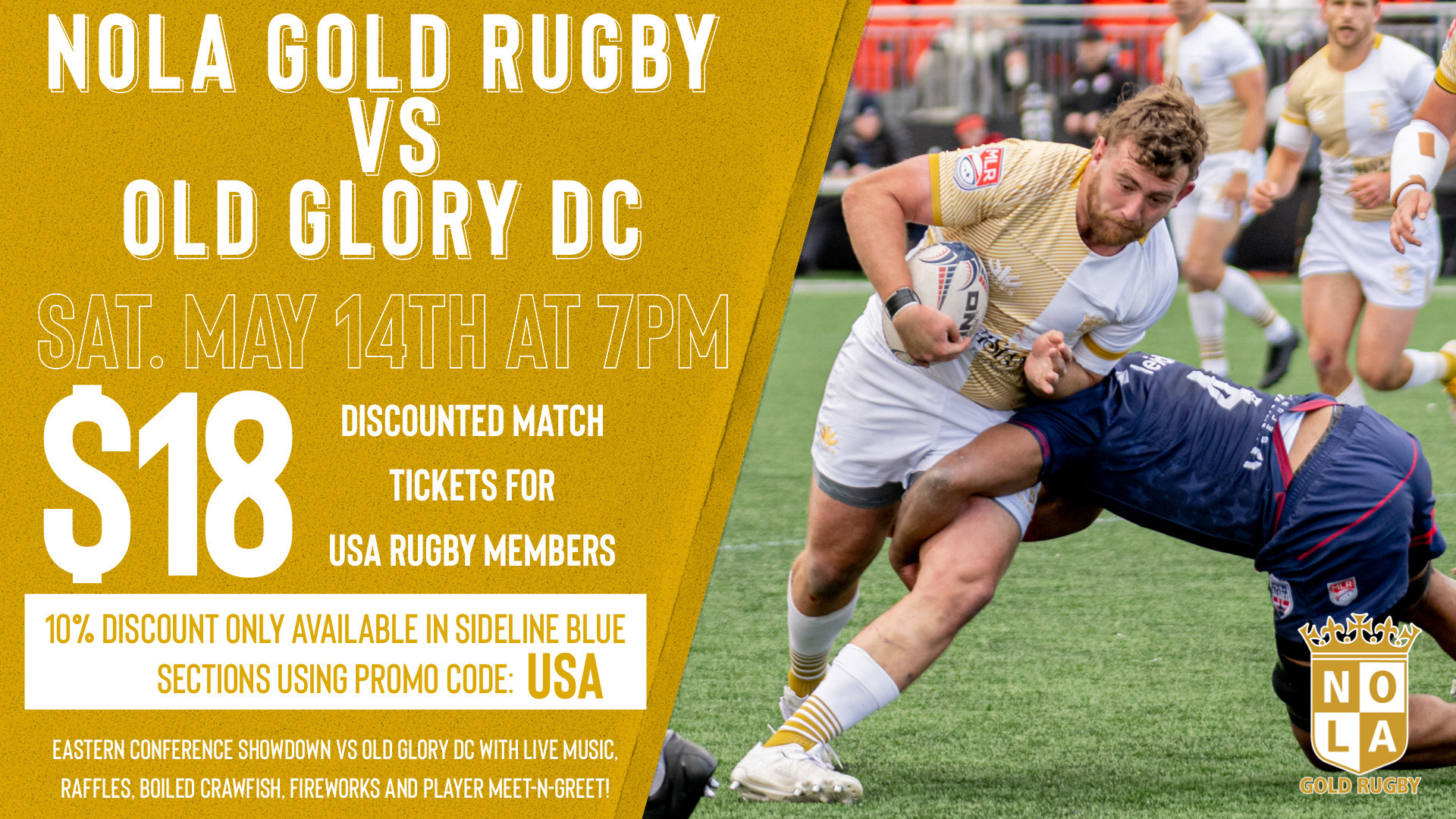 Next Home Game May14th vs Old Glory DC at 7PM