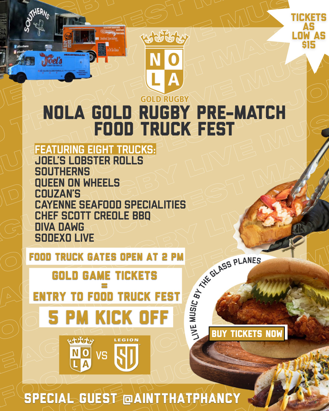 Pre-Match Food Truck Fest on Saturday, May 13th